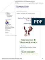 Fundamentos de Telecomunicaciones - Unidad 1 SISTEMA de COMUNICACION