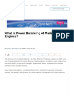 What Is Power Balancing of Marine Engines