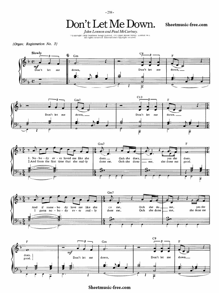 Don T Let Me Down Beatles Letra Don't Let Me Down Sheet Music Beatles PDF | PDF
