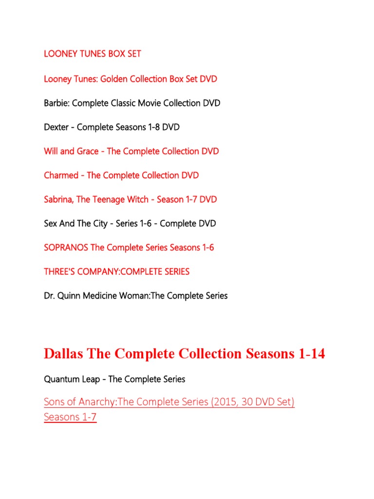 Dallas The Complete Collection Seasons 1-14 | PDF | Leisure