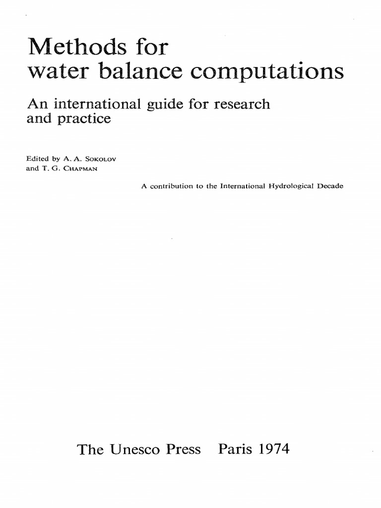 Water Balance Computation Methods | PDF | Water Resources | Drainage Basin