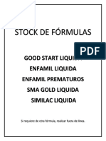 Stock de Fórmulas