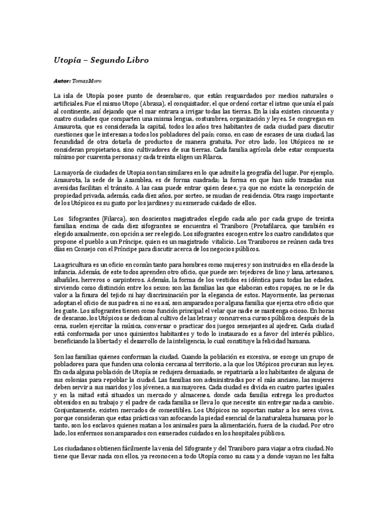 Utopía (Segundo Libro) - Tomas Moro | PDF | utopía | Sacerdote
