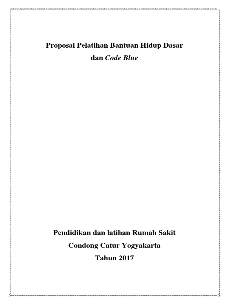 Proposal Pengajuan Pelatihan
