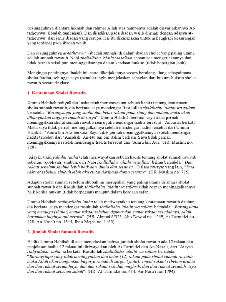 1 Keutamaan Sholat Rawatib