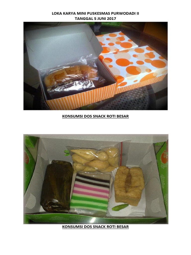 Konsumsi Snack Roti Besar Puskesmas | PDF