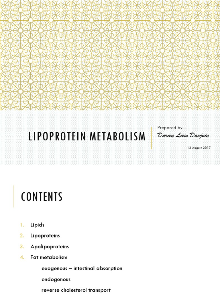 Understanding Lipoprotein Metabolism | PDF | Lipoprotein | High Density ...