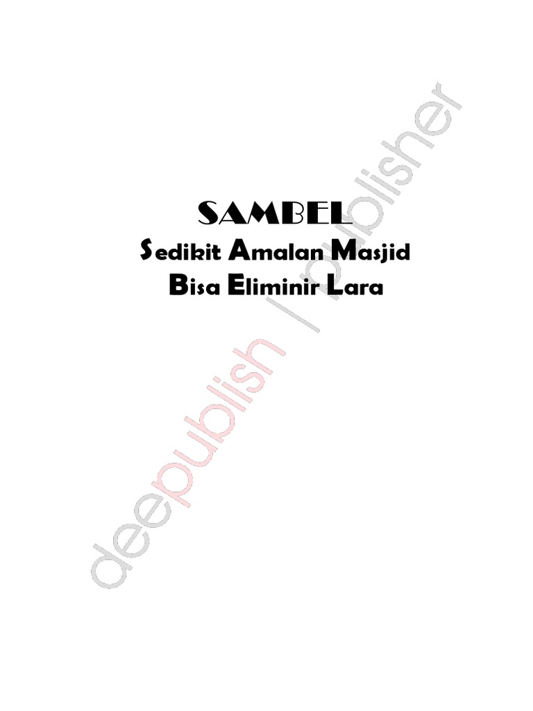 SAMBEL Sedikit Amalan Masjid Bisa Eliminir Lara Watermark SAMBEL Sedikit Amalan Masjid Bisa Eliminir Lara Watermark