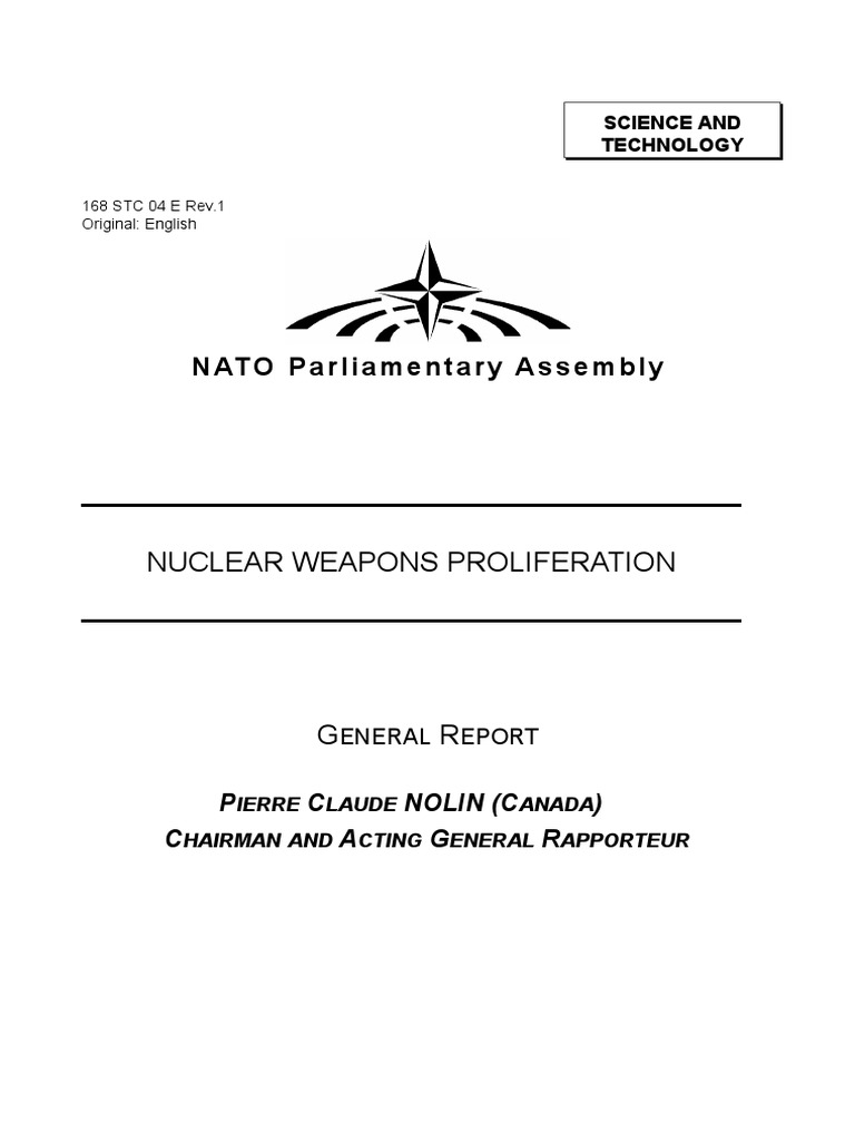 NATO Report on Nuclear Proliferation | PDF | Treaty On The Non ...