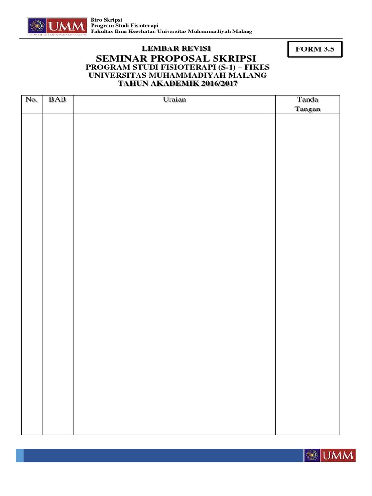 Form 3.5 Lembar Revisi | PDF