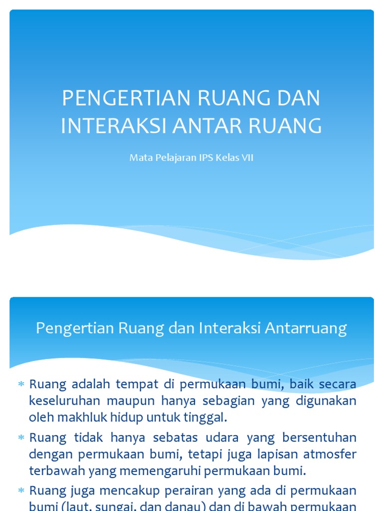 Pengertian Ruang Dan Interaksi Antarruang Pdf