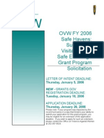 OVW FY 2006 Safe Havens: Supervised Visitation and Safe Exchange Grant Program Solicitation