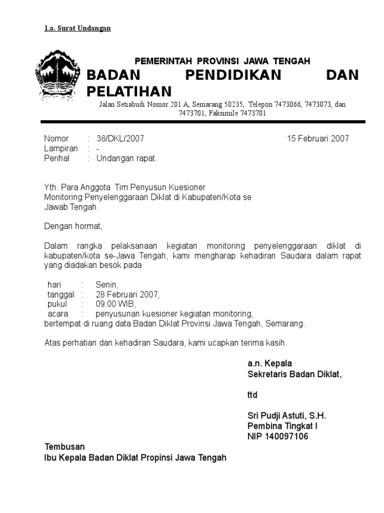 Contoh Surat Dinas Pdf