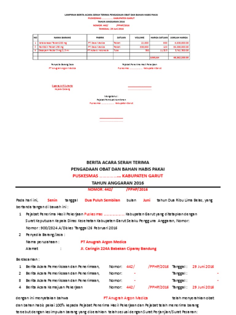 Contoh Berita Acara Pemeriksaan Barang Detil Gambar Online