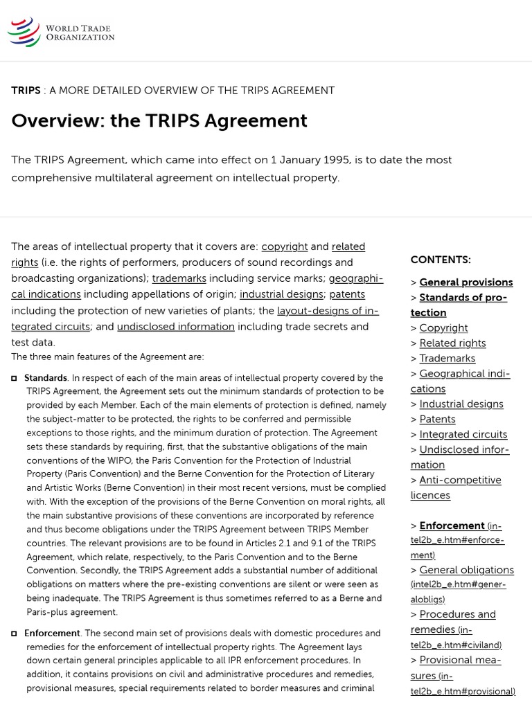 trips agreement summary pdf