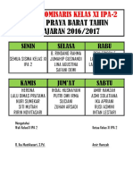 Jadwal Komisaris Kelas Xi Ipa