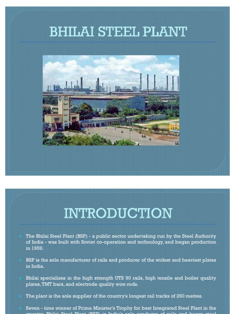 Bhilai Steel Plant Overview | PDF | Telecommunication | Rail Transport