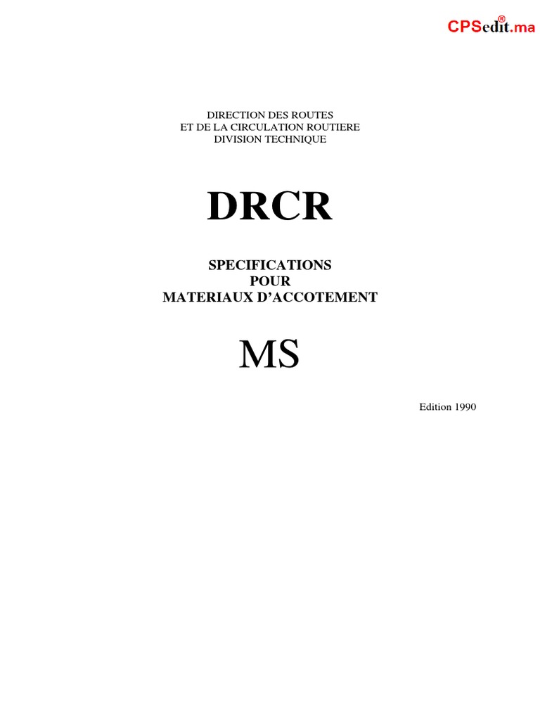 Spécifications des matériaux d'accotement MS | PDF | Transport ...