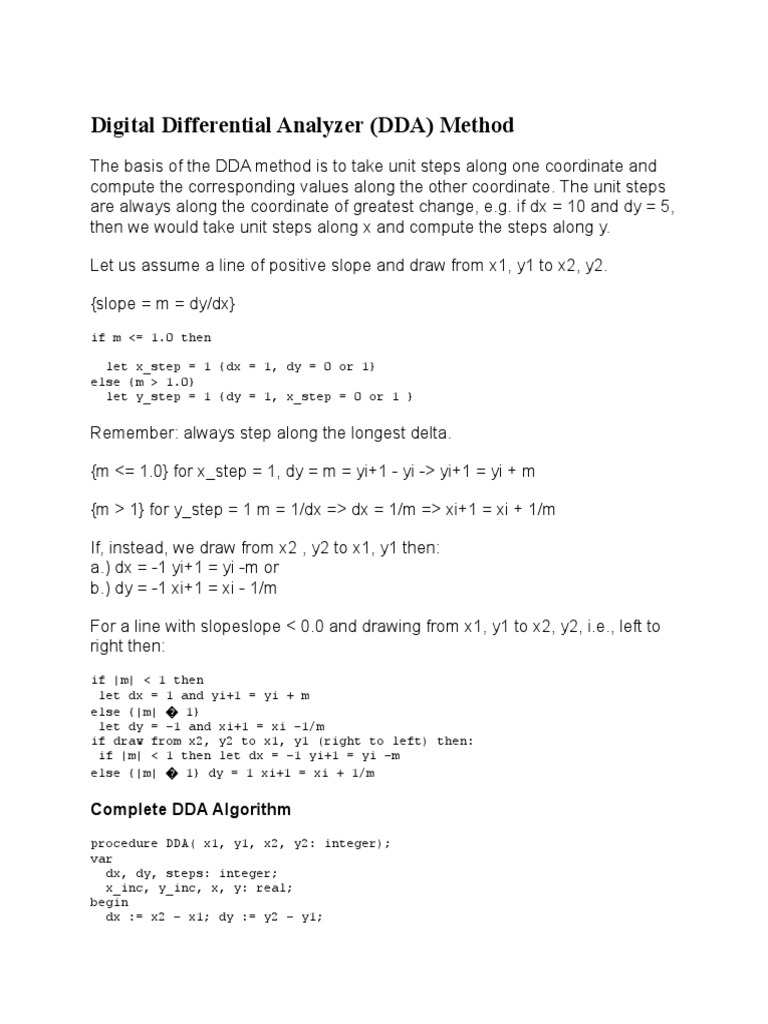 Digital Differential Analyzer | PDF | Teaching Methods & Materials ...