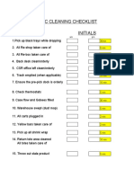 Cleaning Checklist