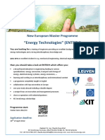 "Energy Technologies" (ENTECH) : New European Master Programme