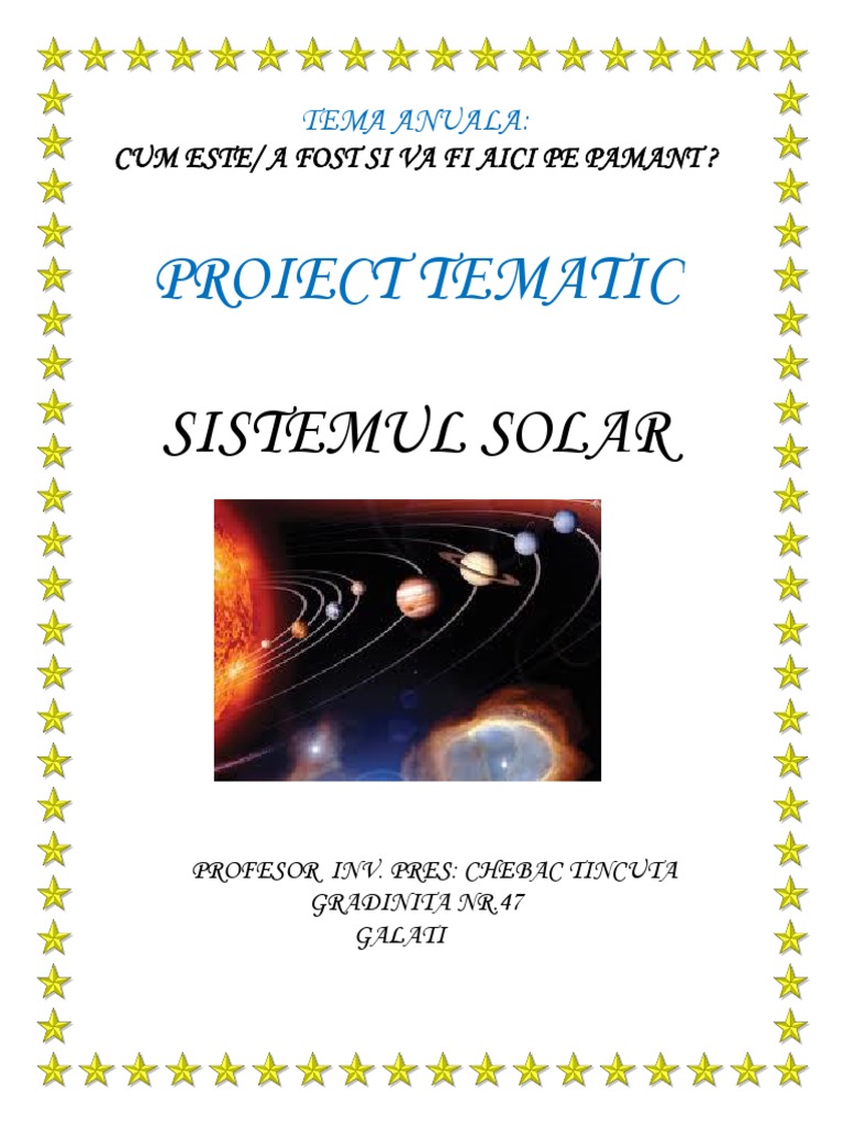 Proiect Sistemul Solar T | PDF