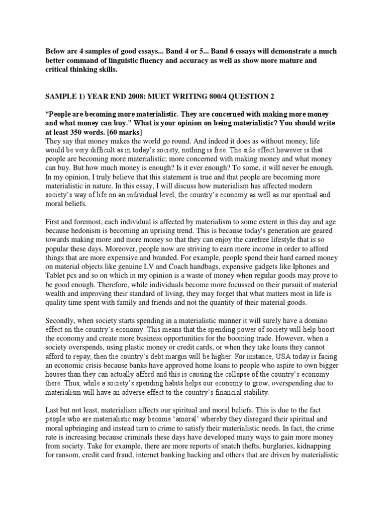 Sample Essay For Muet Band 6 Pdf Friendship Grocery Store