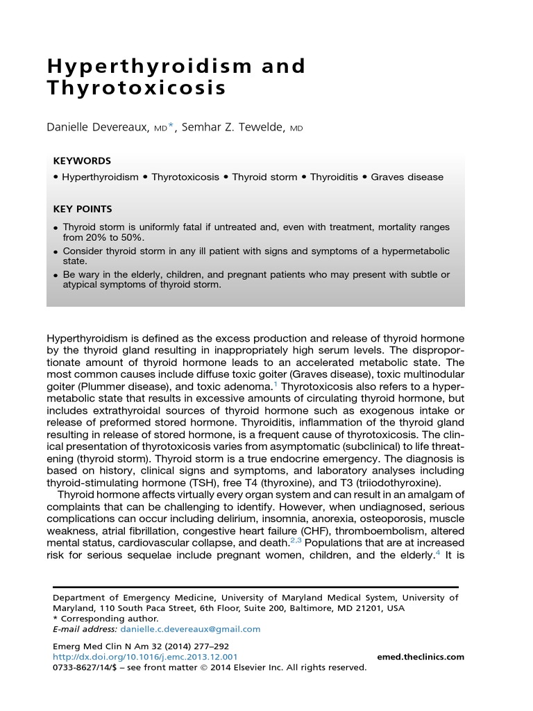 Understanding Hyperthyroidism and Thyrotoxicosis | PDF ...