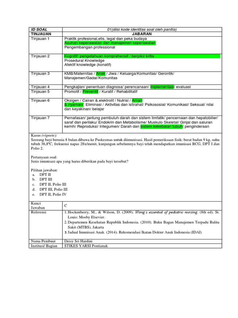 Soal Keperawatan Anak