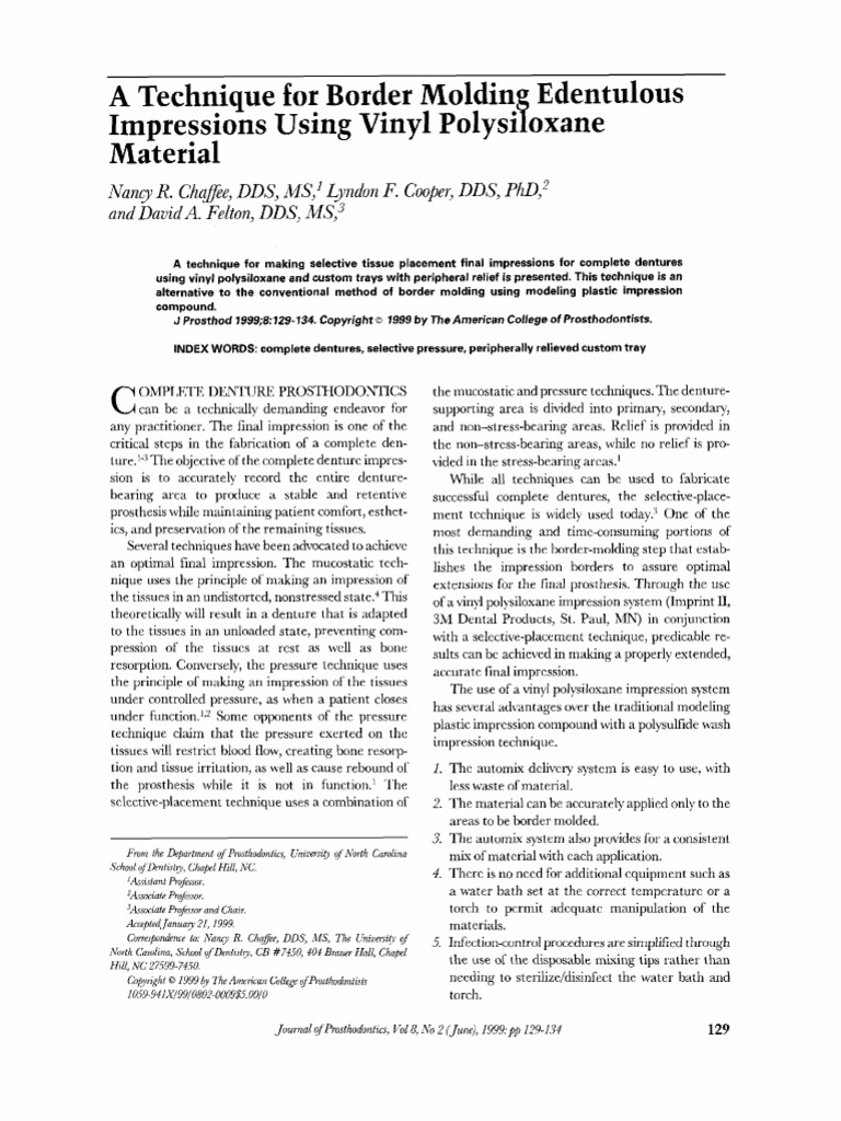 Border Molding PDF Dentures Mouth