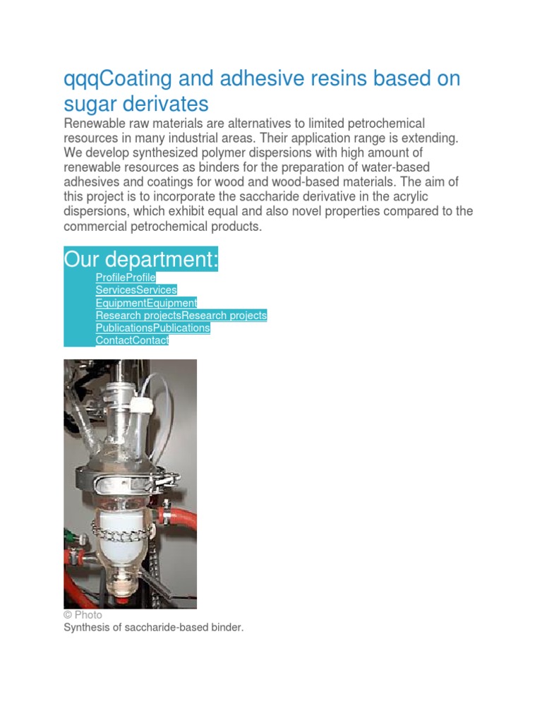 Coatings and Adhesive Poly(Methyl Methacrylate) Adhesive