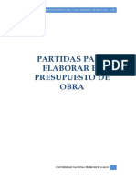 Partidas para El Presupuesto