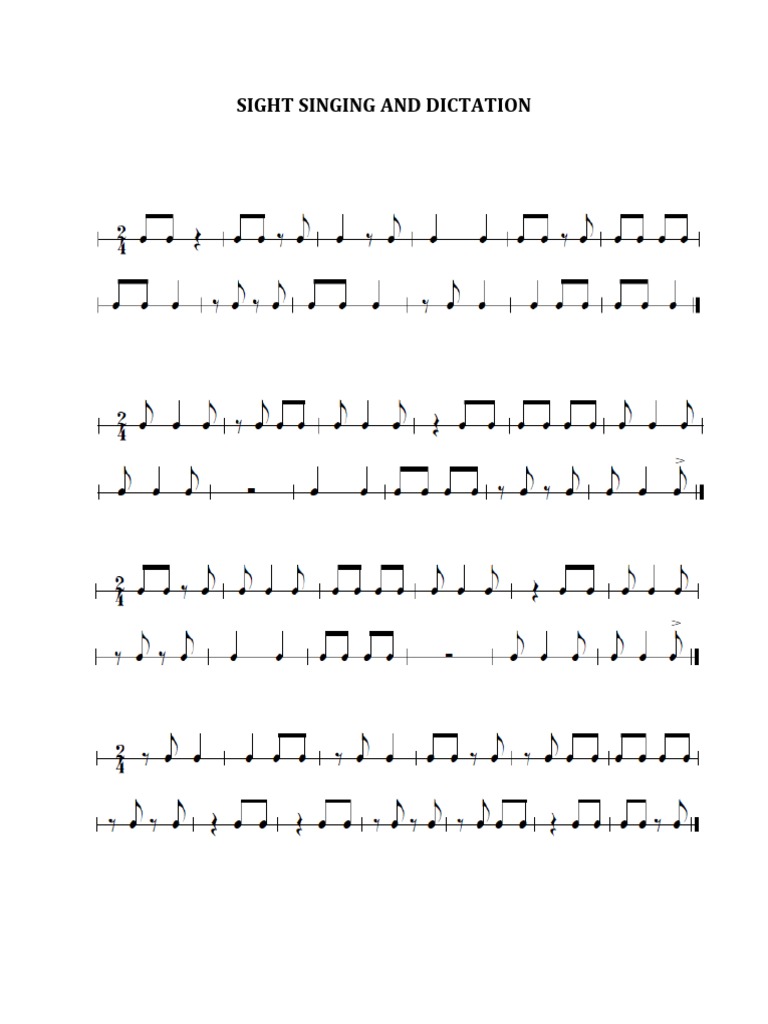 Sight Singing and Dictation | PDF