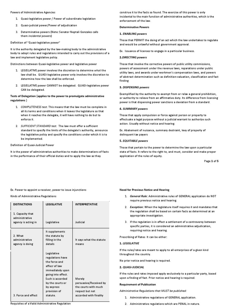 Powers Of Administrative Agencies Pdf Jurisdiction Judiciaries