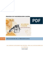 Proceso de Pasteurizacion Casera. Termodinamica