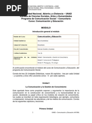 Modulo Comunicacion Y Educacionpdf Sociedad Conocimiento - 