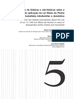 Percepoes de Lesbicas e Nao Lesbcas Sobre A Possibilidade de Aplicacao Da Lei MP em Casos de Lesbofobia Intrafamiliar e Domestica PDF