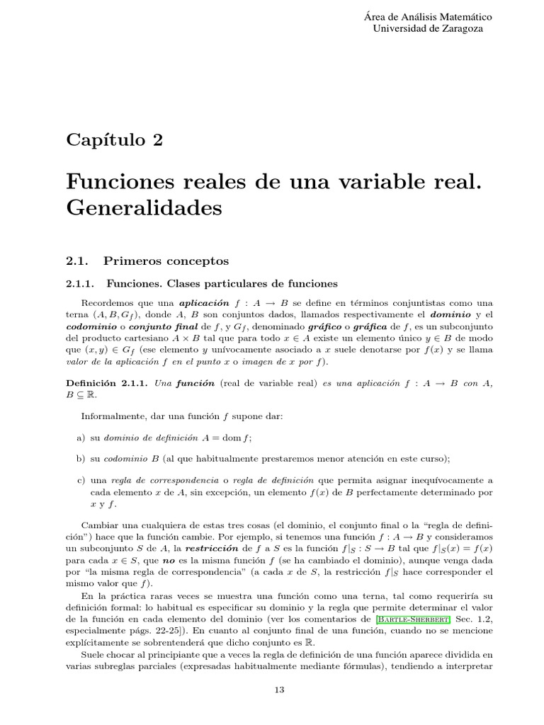 Funciones Reales de Variable Real | PDF