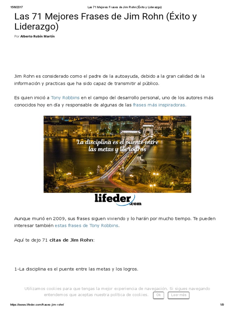 Frases Inspiradoras de Jim Rohn | PDF | Cookie HTTP | Liderazgo