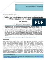 Positive and Negative Aspects of Using Social Networks in Higher Education: A Focus Group Study