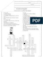 Cruzadinha de Ortografia 6º Ano Fundamental II 1