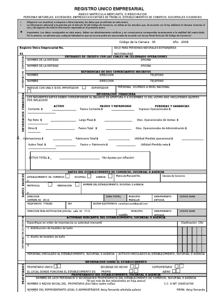 1020F08 Formulario registro unico empresarial[1][1