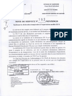 Note 182-MINFI-DGD Instituant La Déclaration Temporaire À L'exportation Modèle EX9