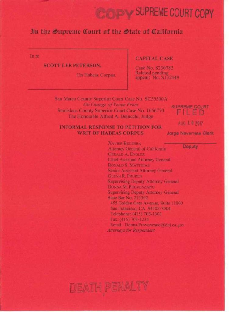 California's Response To Scott Peterson's Appeal PDF Constitutional