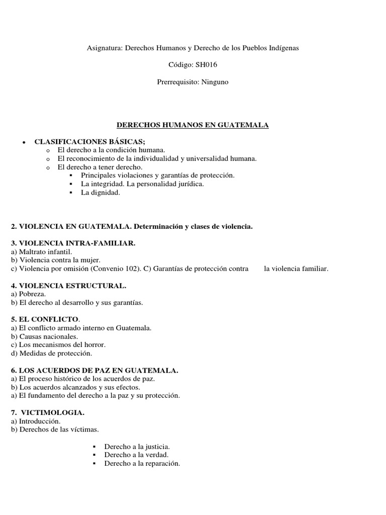 Derechos Humanos y Pueblos Indígenas en Guatemala | PDF
