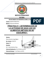 Reporte #1 Determinacion de La Actividad de Agua (Aw) en Alimentos