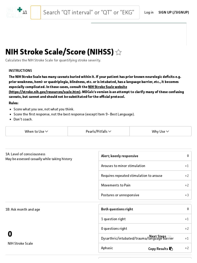 Image - NIH Stroke Scale