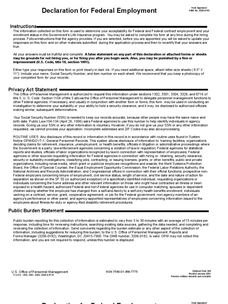 Of 306 | PDF | Security Clearance | Federal Government Of The United States