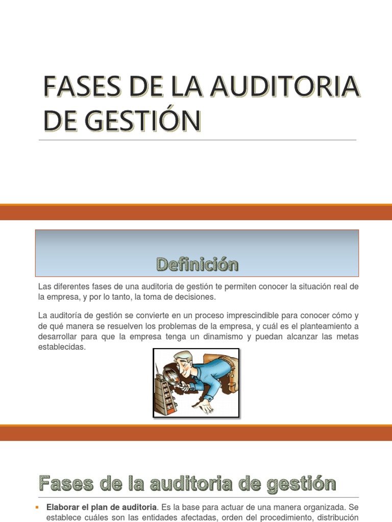 Fases de La Auditoria de Gestión | PDF | Contralor | Auditoría financiera