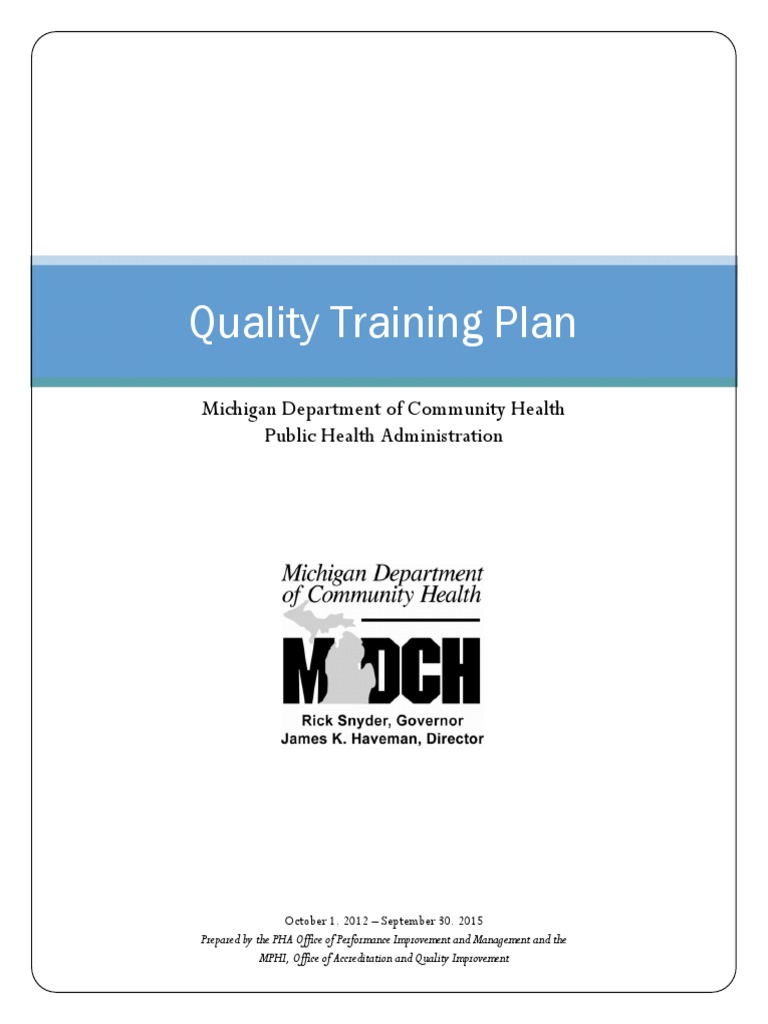 Quality Training Plan Needs Assessment Quality Management